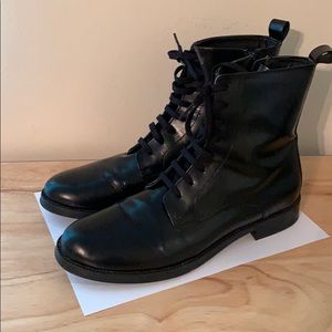 Aerosoles black leather boots (combat boots)